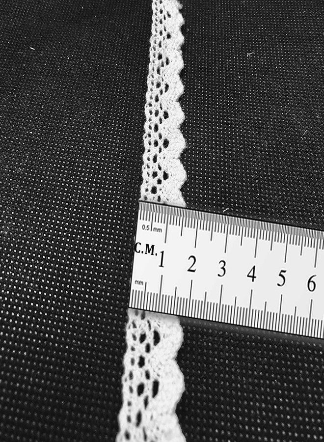 Mezin Cotton Crossiya Snake Gpo White Lace Border for Dress, Kurtis, Dupatta, Bag, Craft and Decorations(9 Mtr) - Image 2